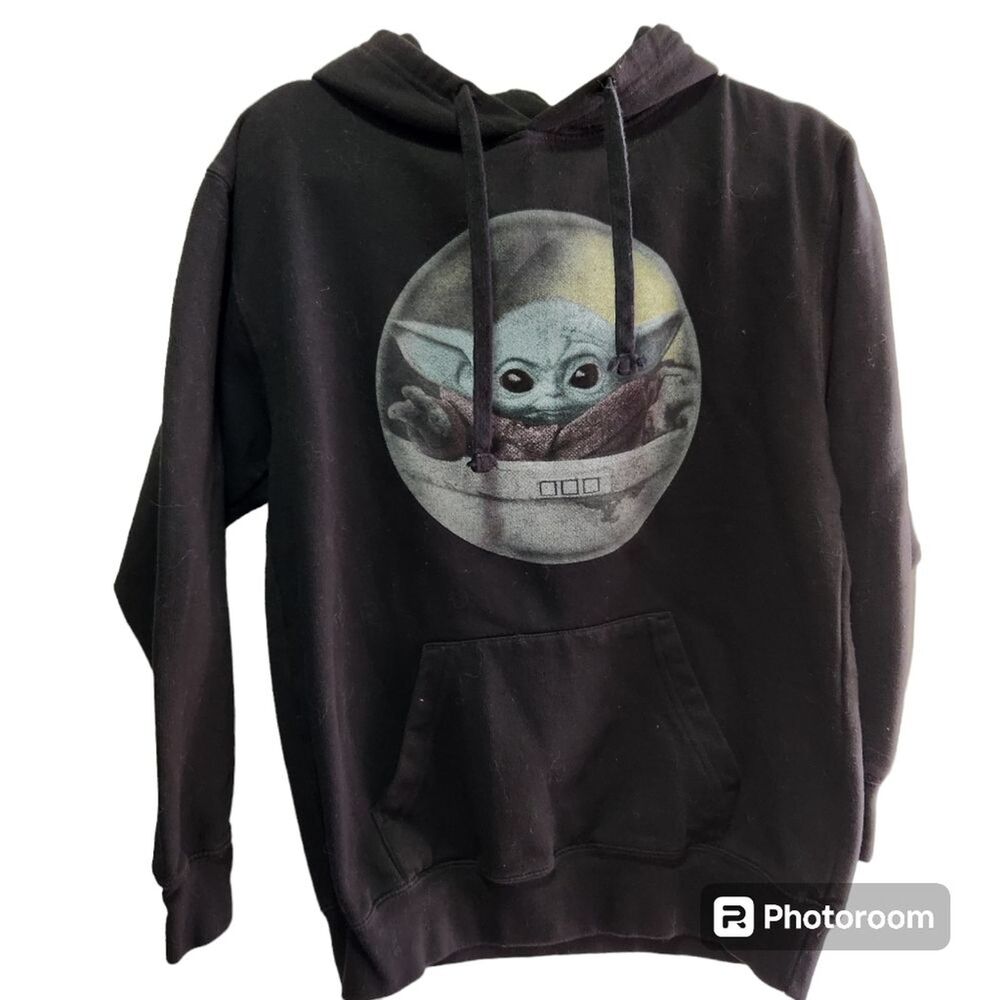 Star Wars The Child Grogu in Carrier Hooded Sweatshirt Womens SZ Small Kidcore
